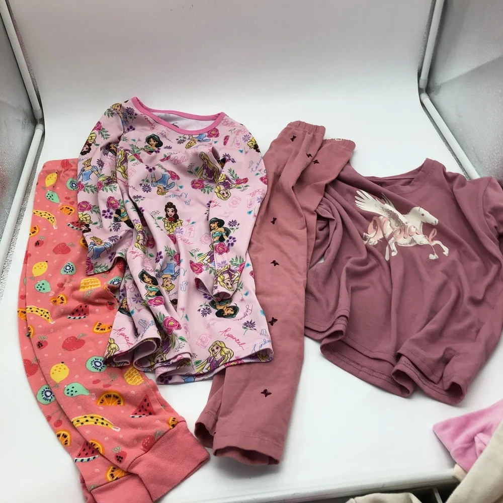 Girls Size 6 Fall Winter Clothing BUNDLE Pajamas Long Sleeve Dress Tops Sweats